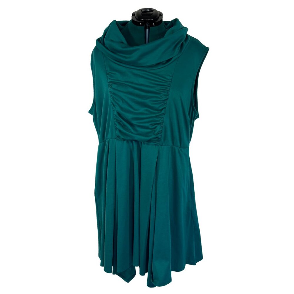 Fervour by ModCloth Teal Funnel Neck Dress